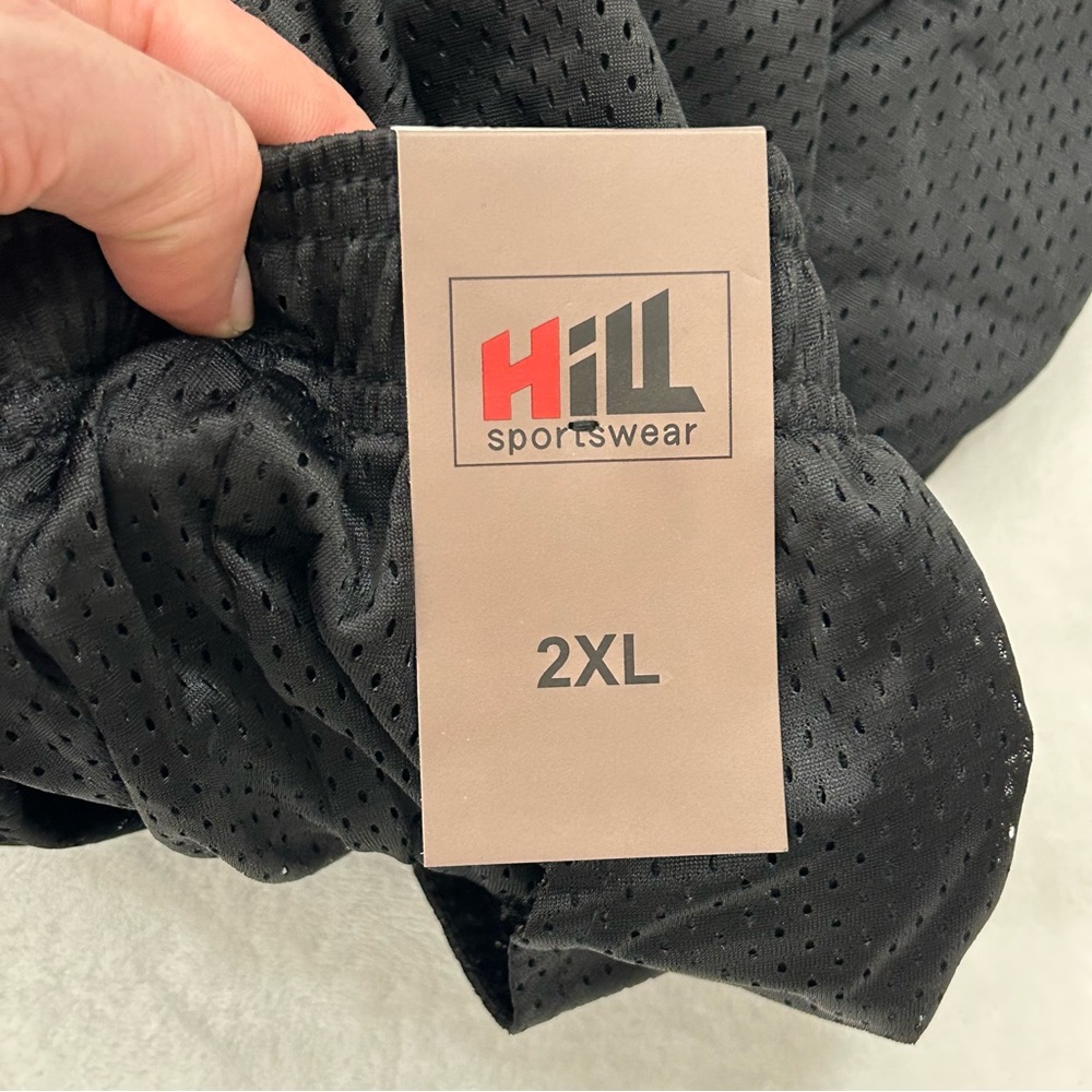 Hill Sportswear Black Mesh Athletic Basketball Active Gym Workout lounge Shorts - Picture 9 of 10